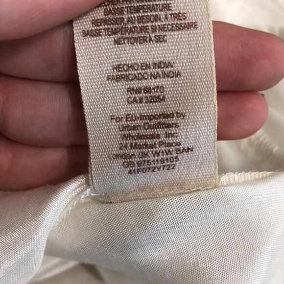 Urban Outfitters Cream Beaded Drop Waist/Chiffon Button Dress - Picture 10 of 11